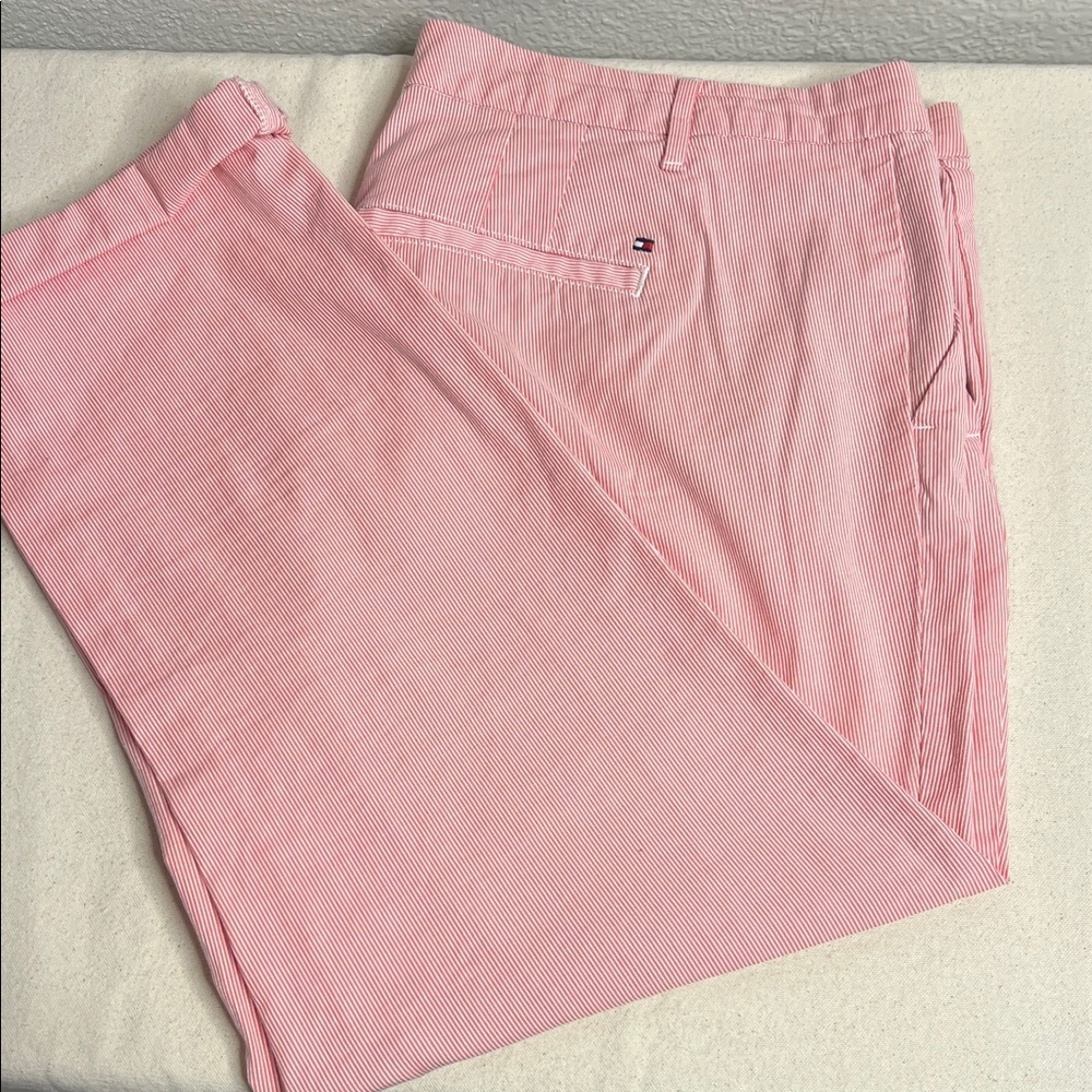 Tommy Hilfiger Pink White Pinstripe Chino Pants Women’s Size 16